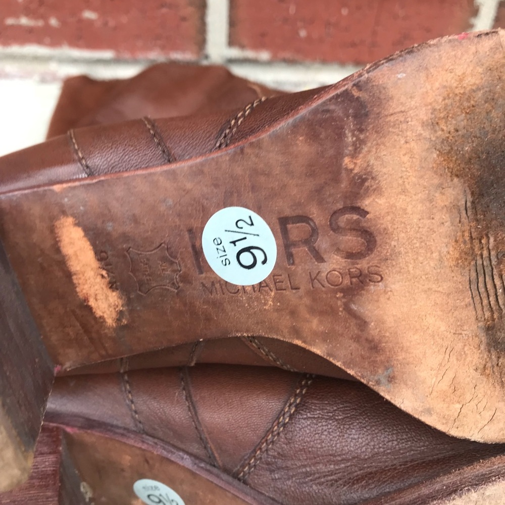 Michael Kors Brown Leather Western Boots 9.5 B - Picture 8 of 8